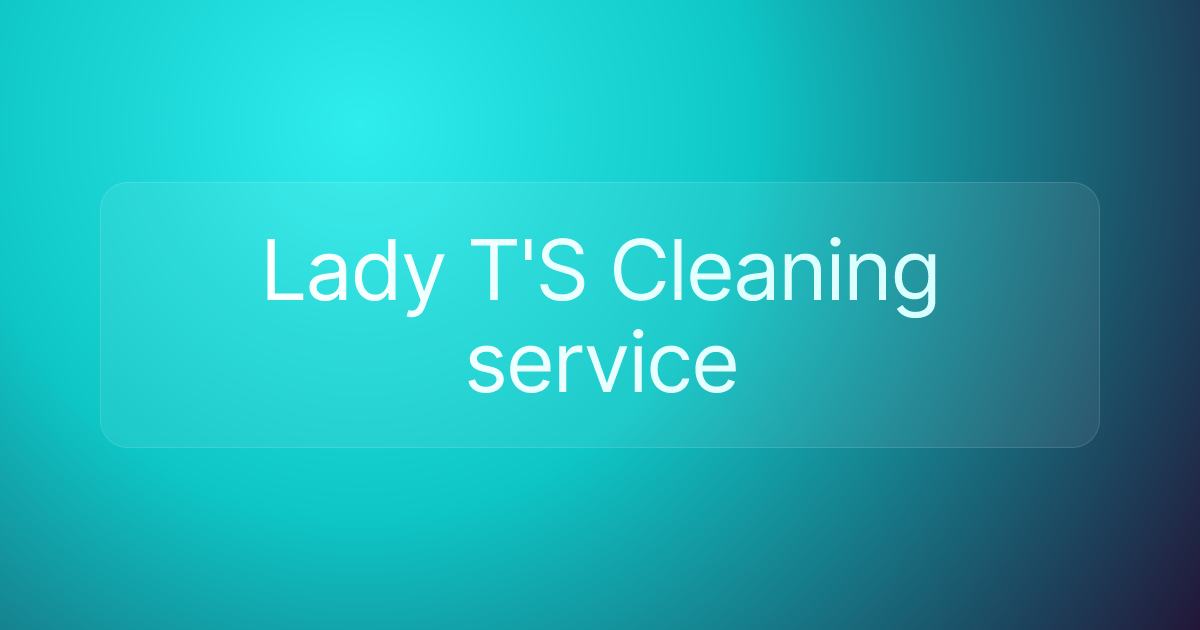 Lady T'S Cleaning service