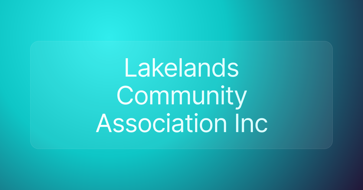 Lakelands Community Association Inc