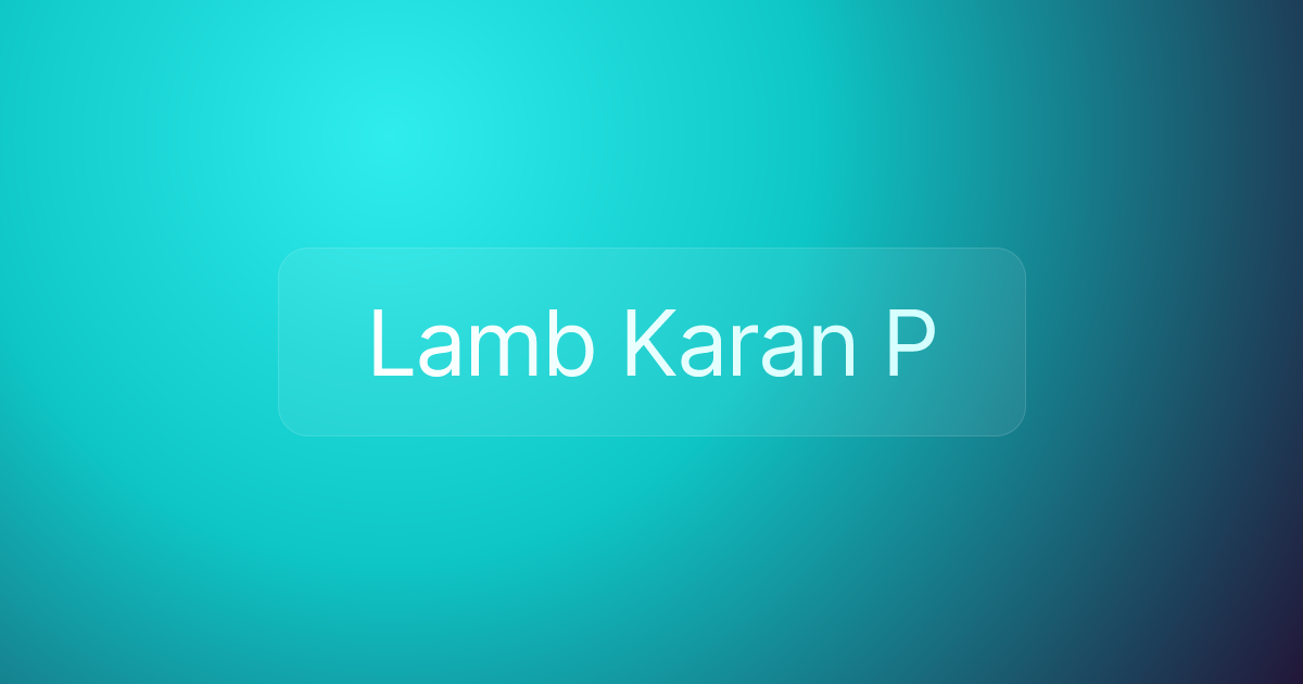 Lamb Karan P