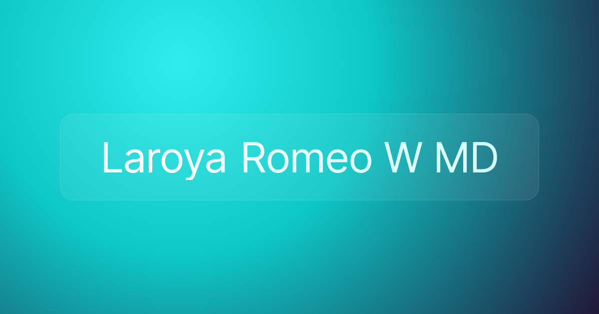 Laroya Romeo W MD