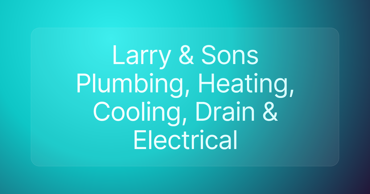Larry & Sons Plumbing, Heating, Cooling, Drain & Electrical
