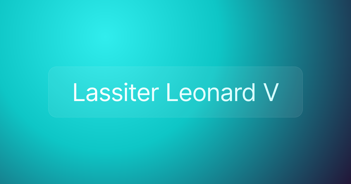 Lassiter Leonard V
