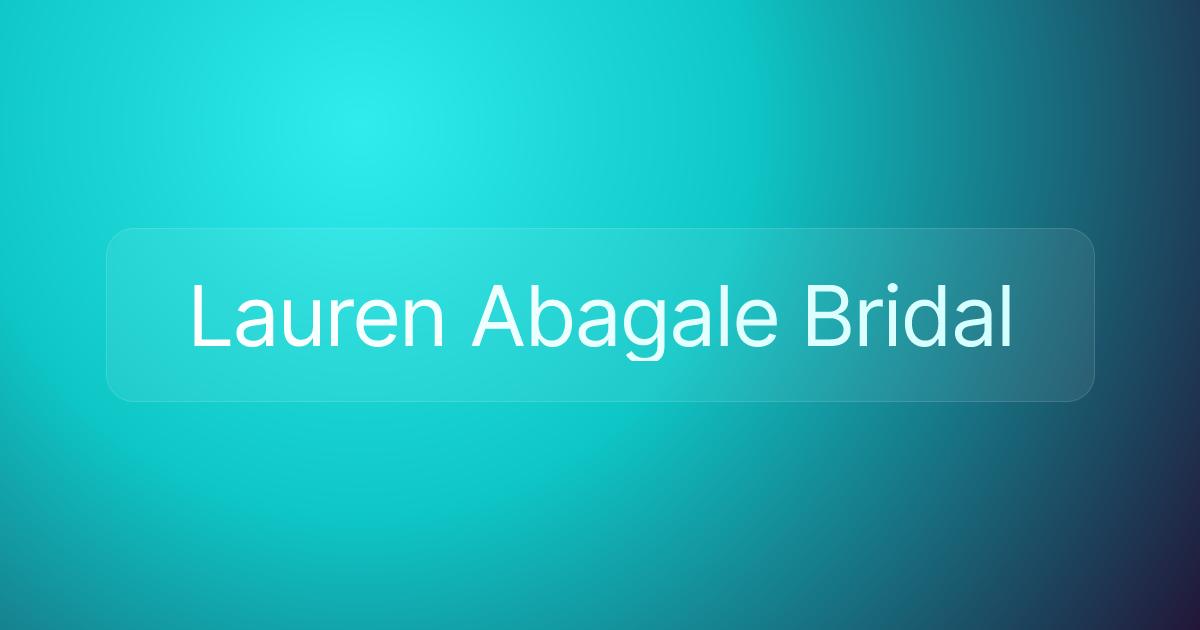Lauren Abagale Bridal
