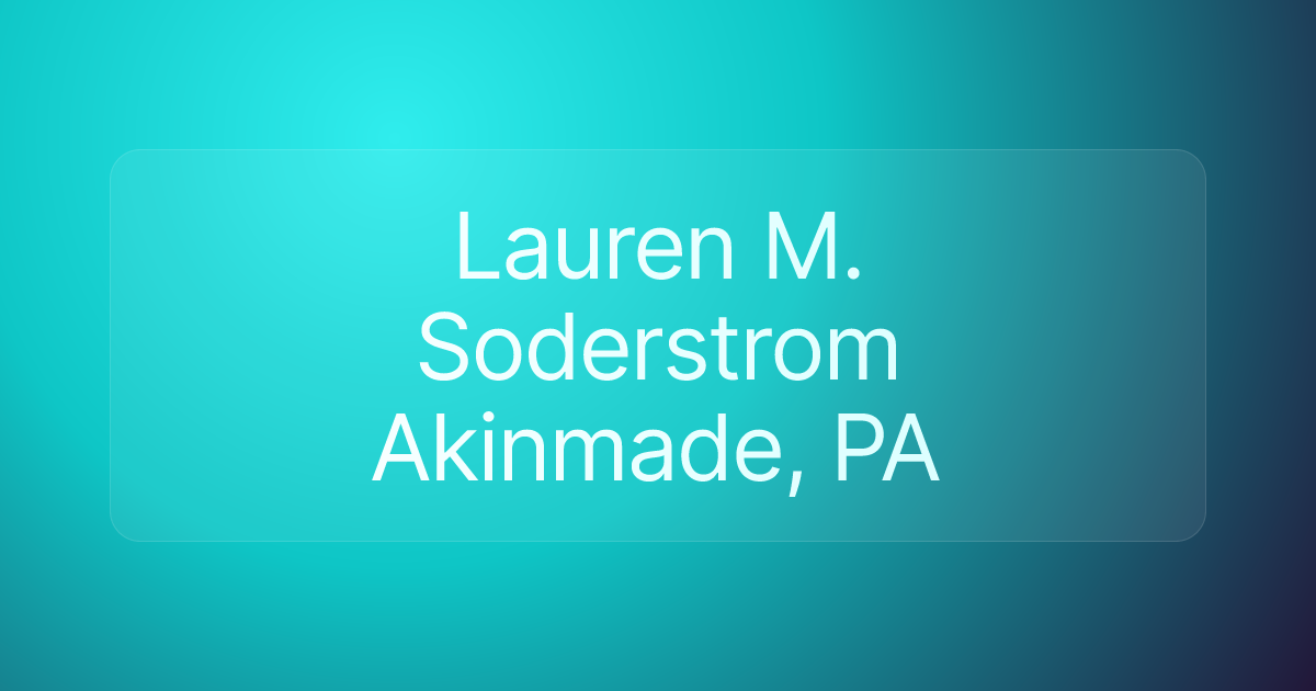 Lauren M. Soderstrom Akinmade, PA