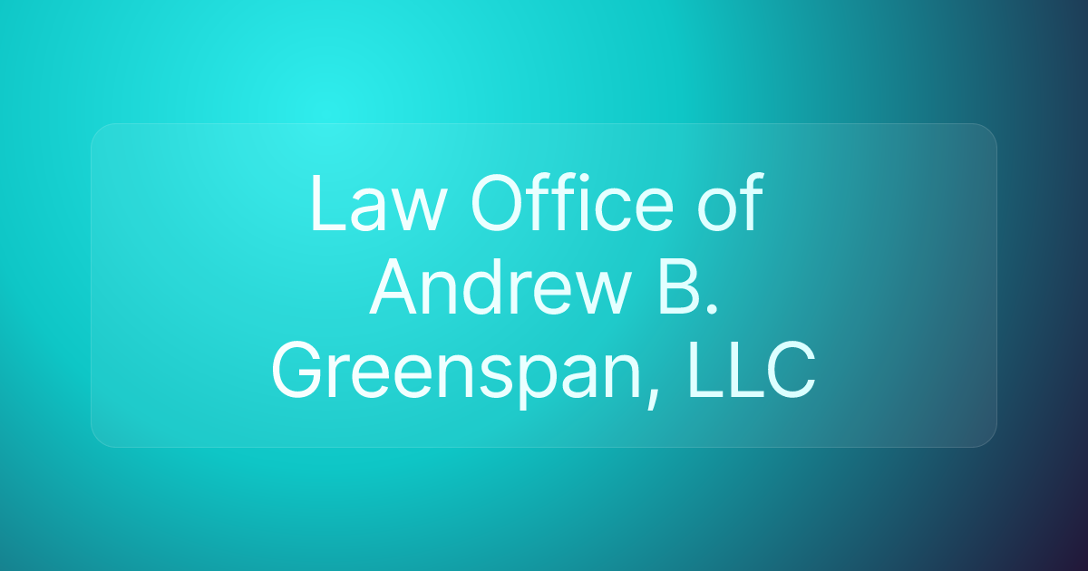 Law Office of ​ Andrew B. Greenspan, LLC
