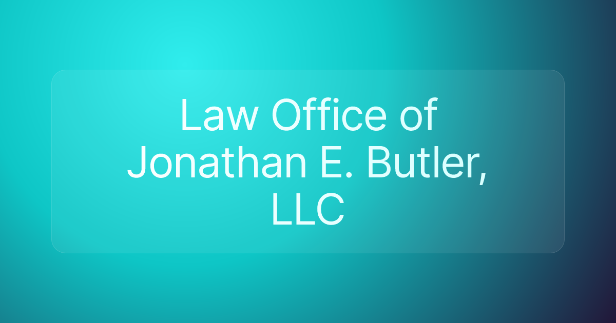 Law Office of Jonathan E. Butler, LLC