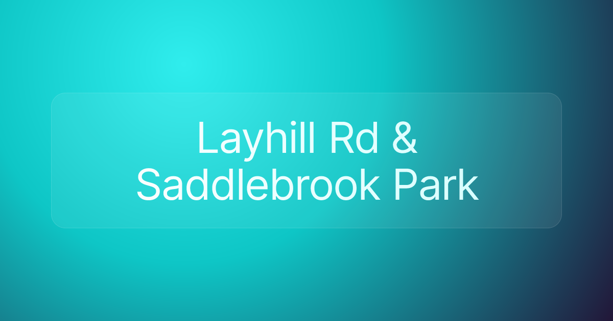 Layhill Rd & Saddlebrook Park