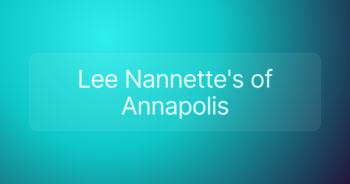 Lee Nannette's of Annapolis