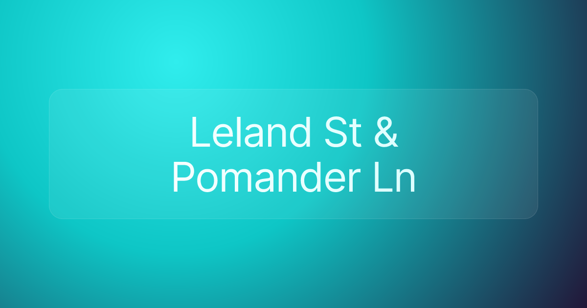 Leland St & Pomander Ln