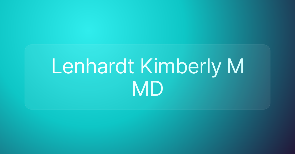 Lenhardt Kimberly M MD