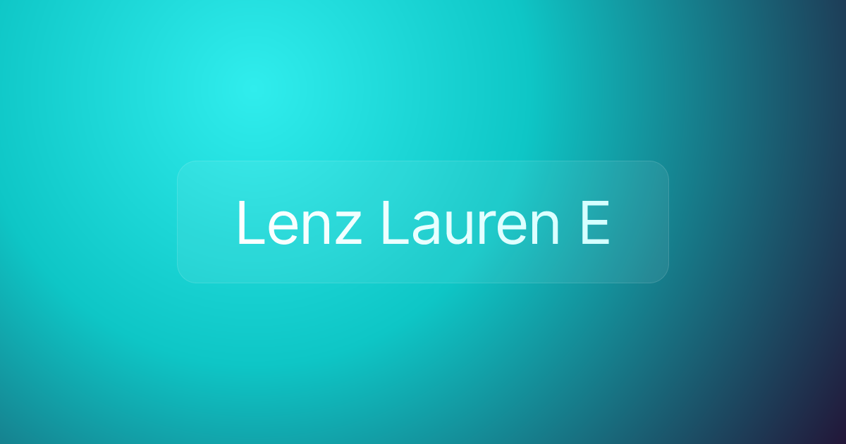 Lenz Lauren E