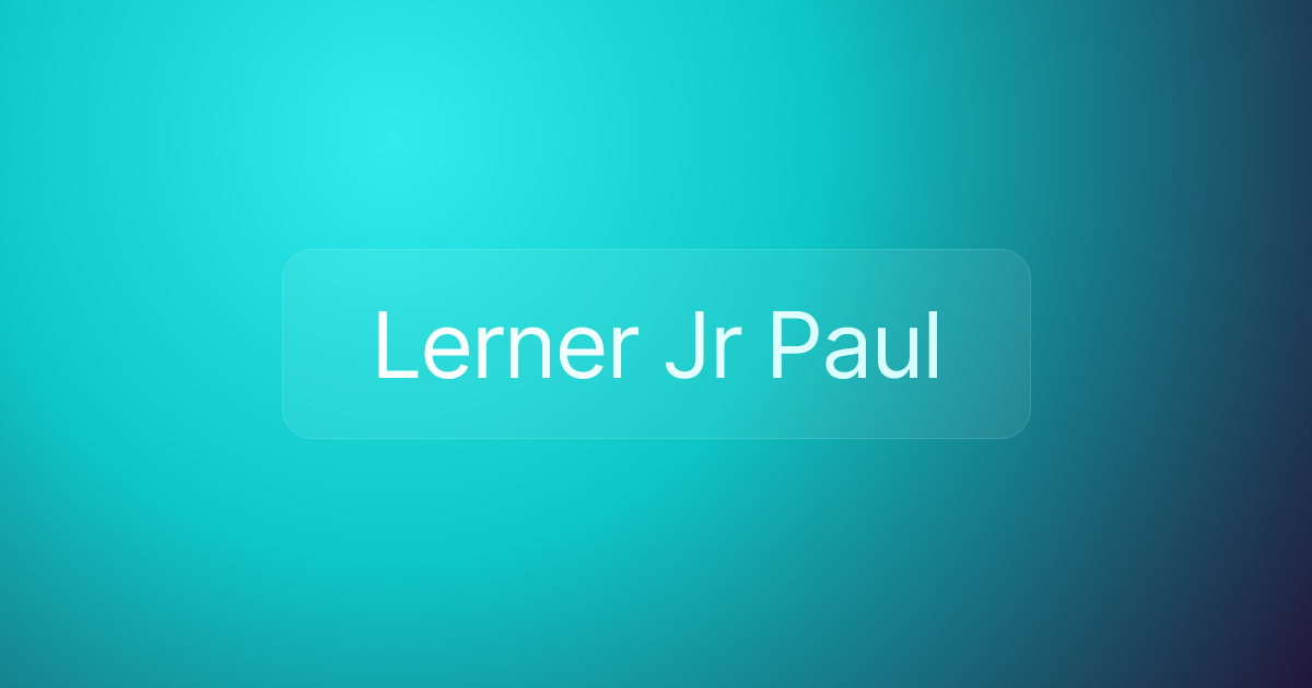 Lerner Jr Paul