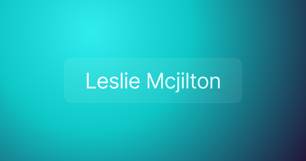 Leslie Mcjilton