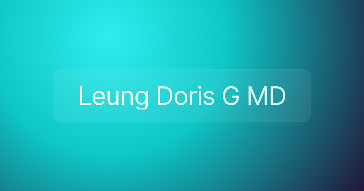Leung Doris G MD