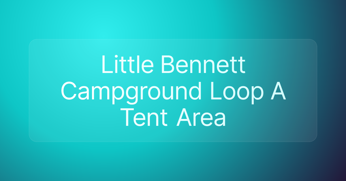 Little Bennett Campground Loop A Tent Area