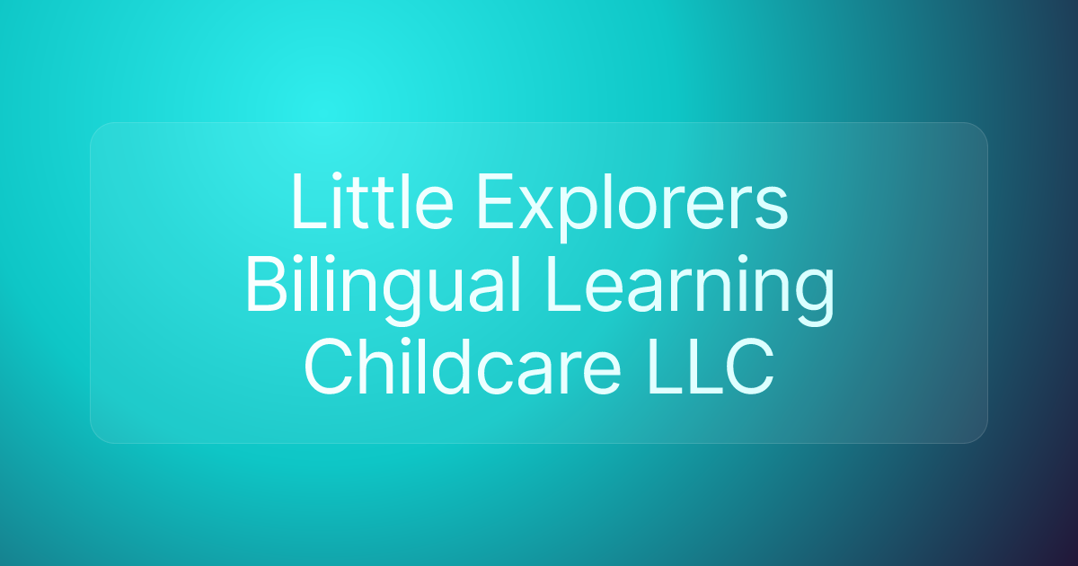 Little Explorers Bilingual Learning Childcare LLC