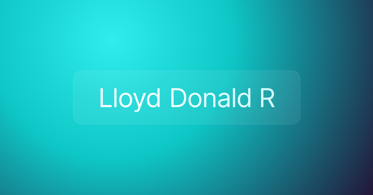 Lloyd Donald R