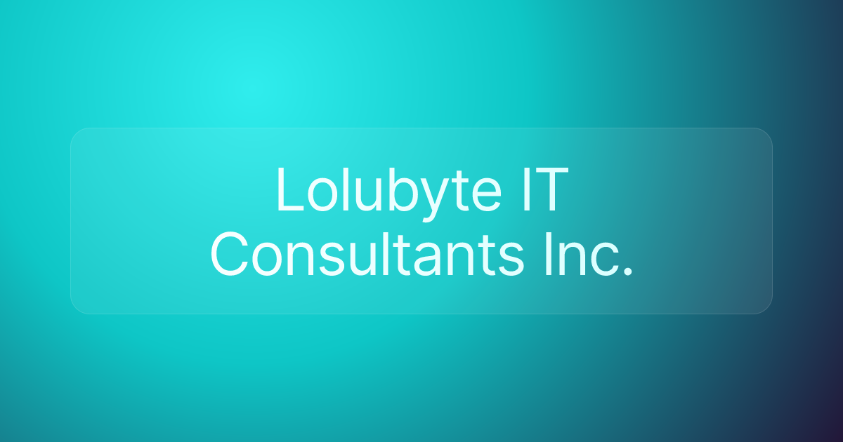 Lolubyte IT Consultants Inc.