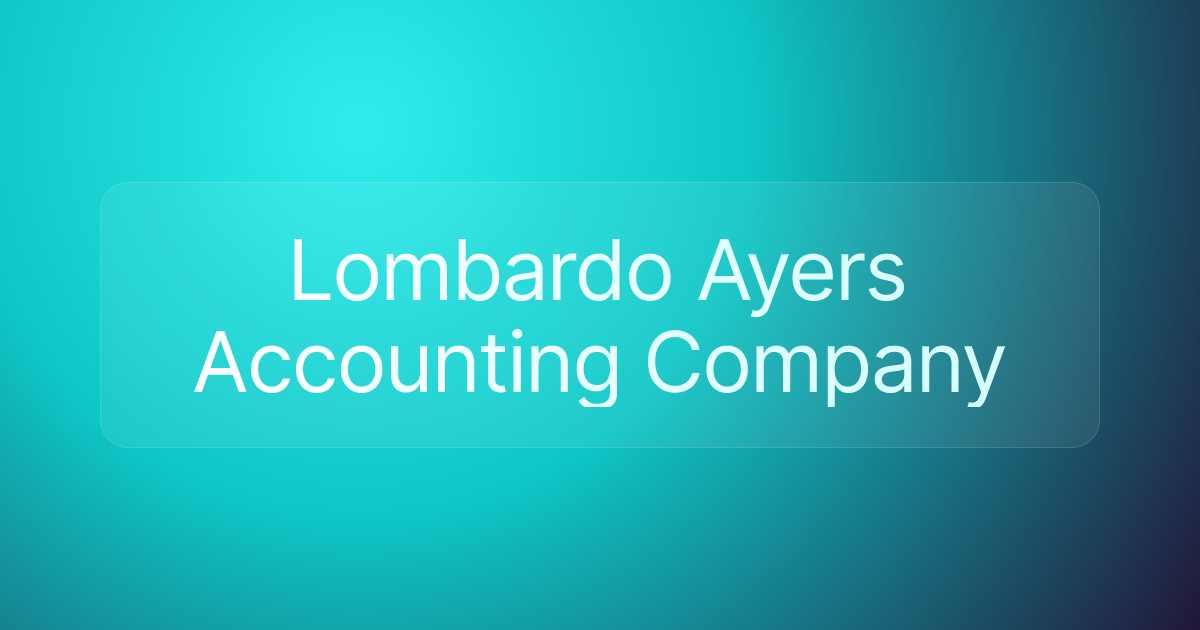 Lombardo Ayers Accounting Company