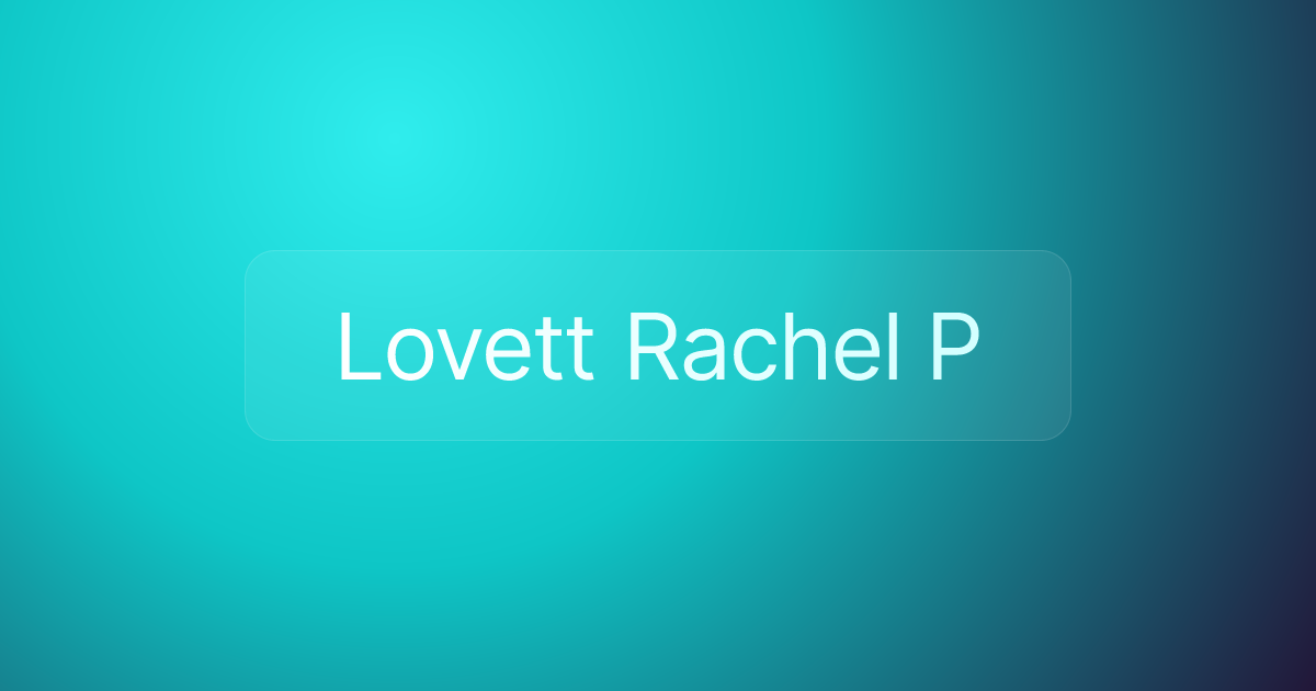 Lovett Rachel P