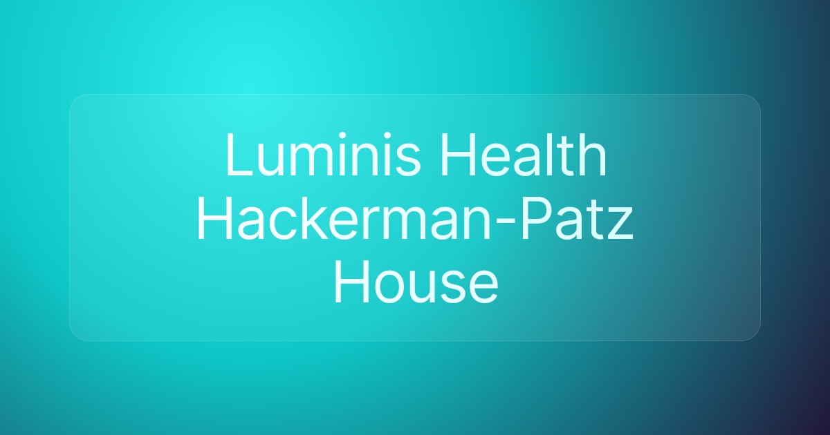 Luminis Health Hackerman-Patz House