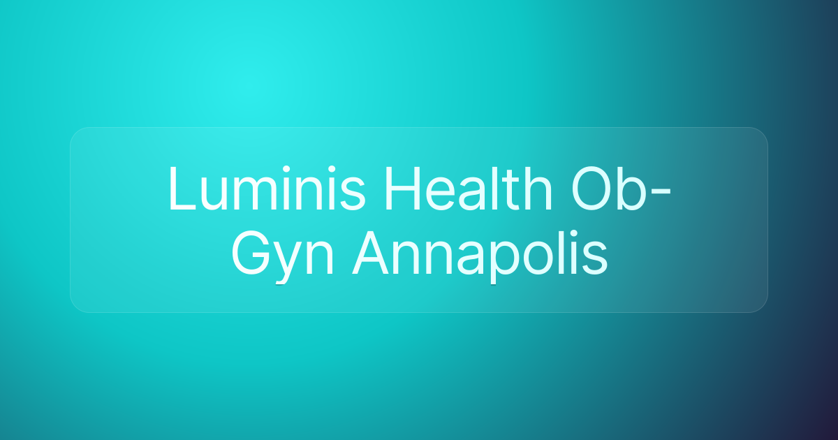 Luminis Health Ob-Gyn Annapolis