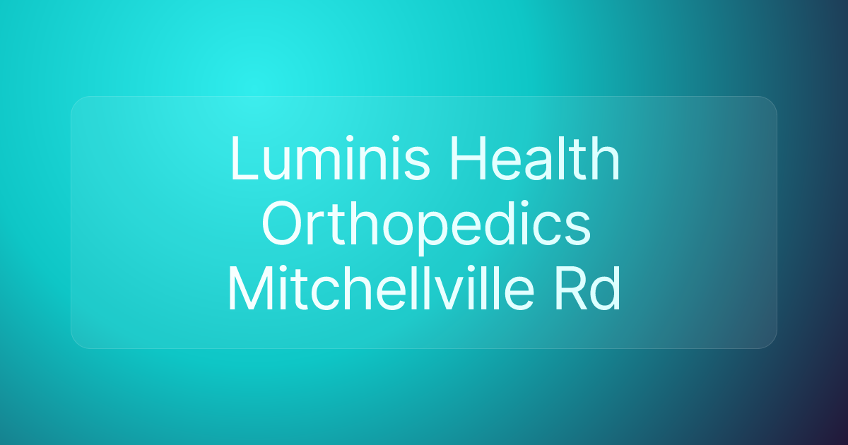 Luminis Health Orthopedics Mitchellville Rd