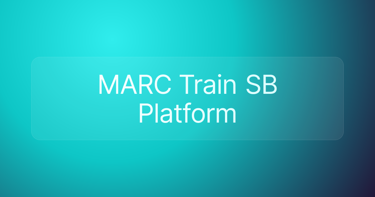 MARC Train SB Platform