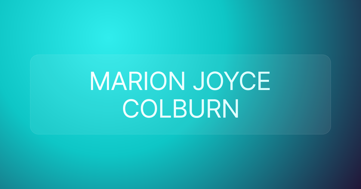 MARION JOYCE COLBURN
