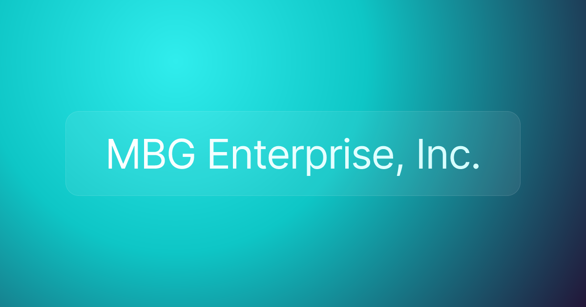 MBG Enterprise, Inc.