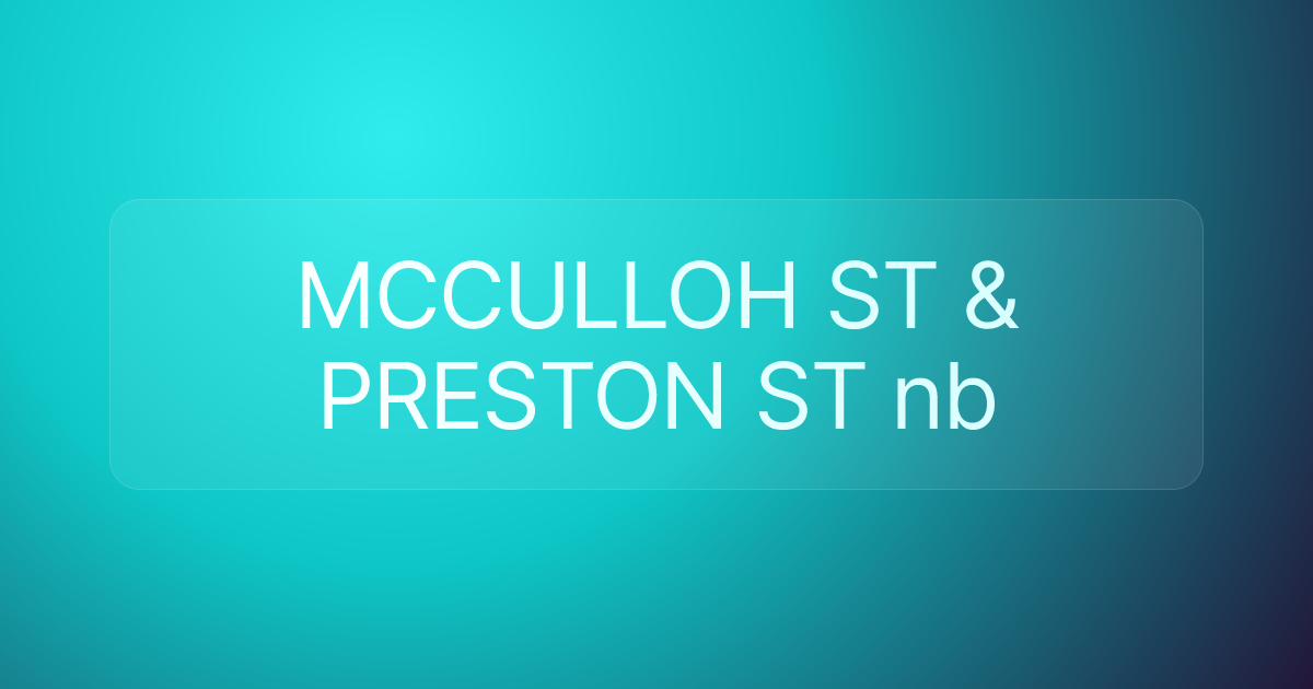 MCCULLOH ST & PRESTON ST nb