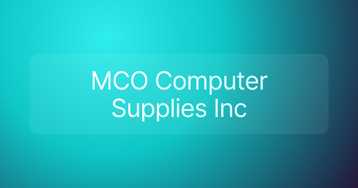 MCO Computer Supplies Inc