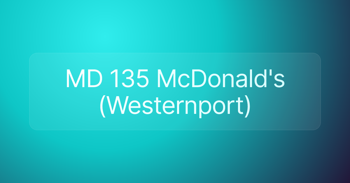 MD 135 McDonald's (Westernport)