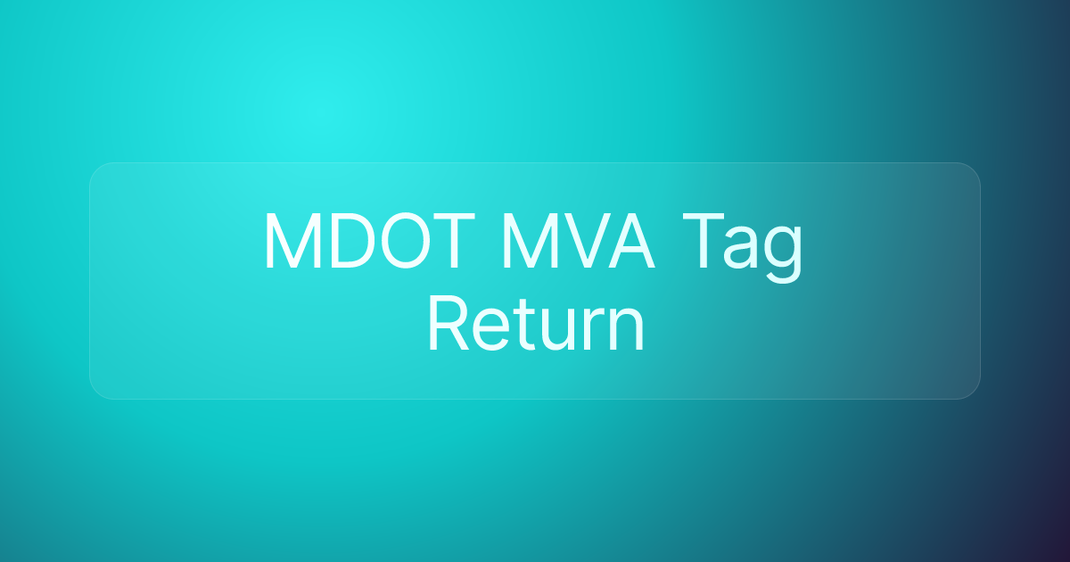 MDOT MVA Tag Return