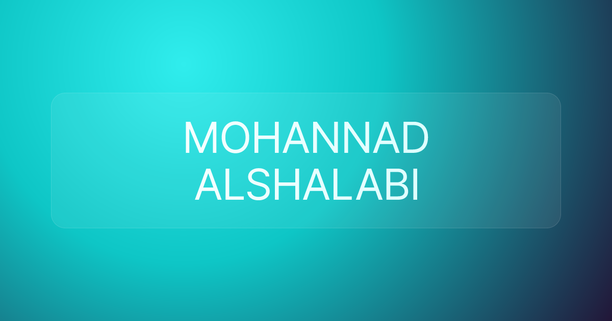 MOHANNAD ALSHALABI