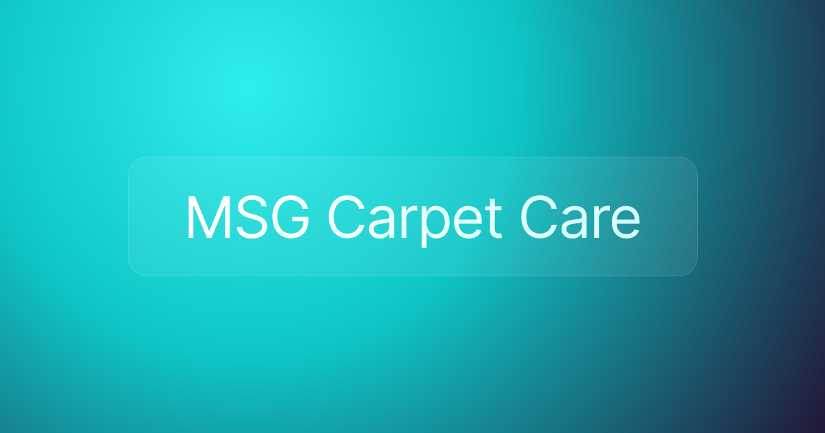 MSG Carpet Care