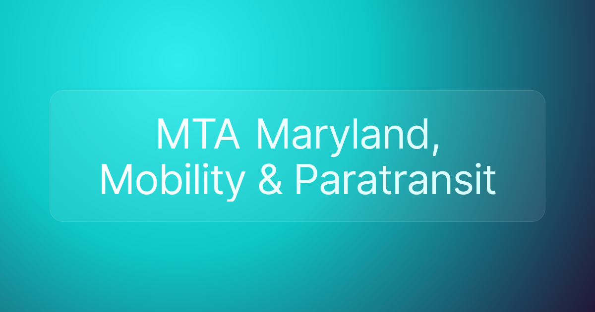 MTA Maryland, Mobility & Paratransit