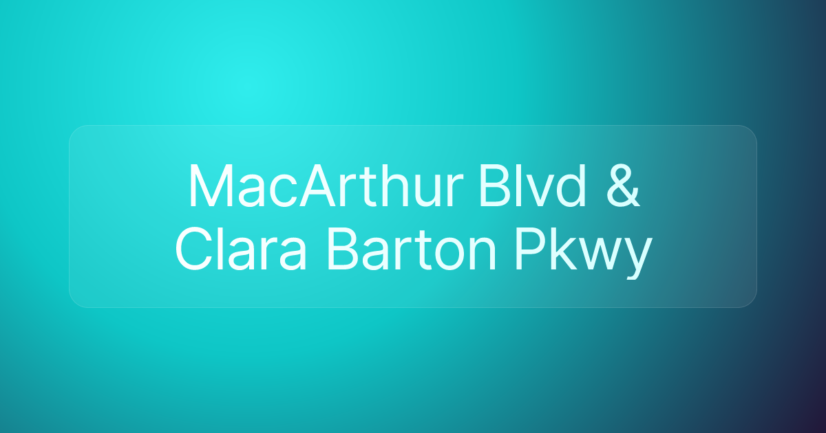 MacArthur Blvd & Clara Barton Pkwy