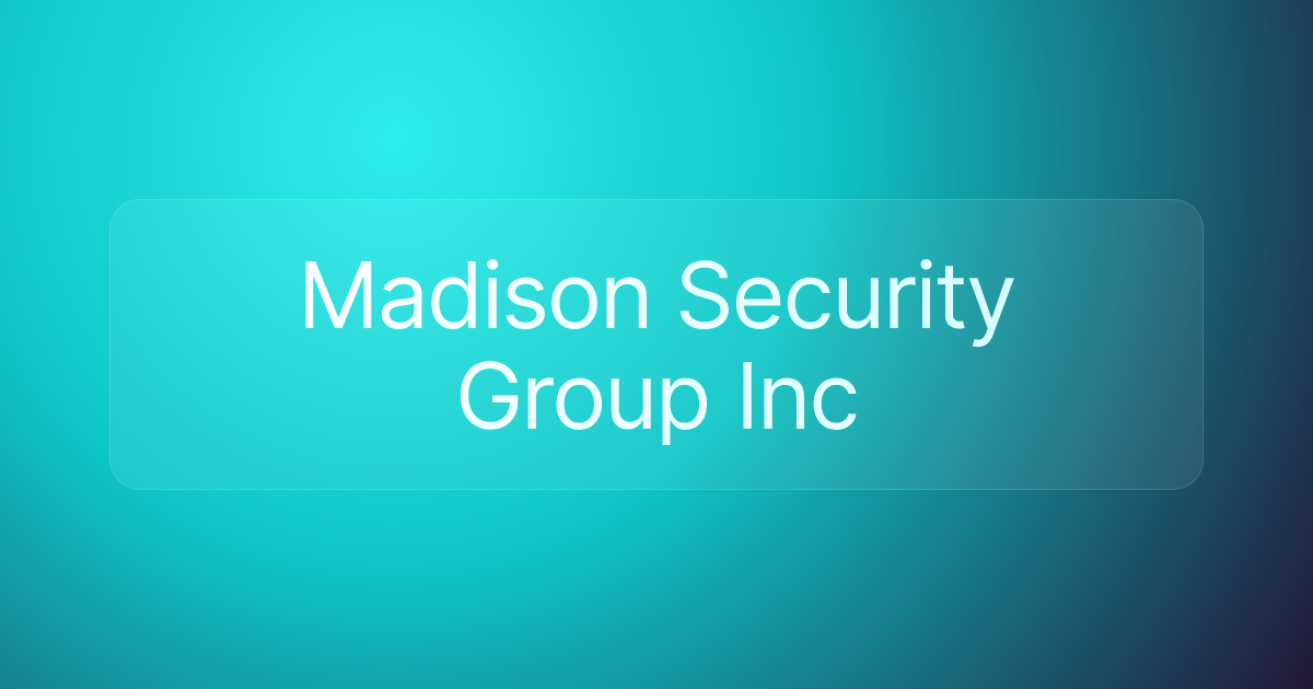 Madison Security Group Inc