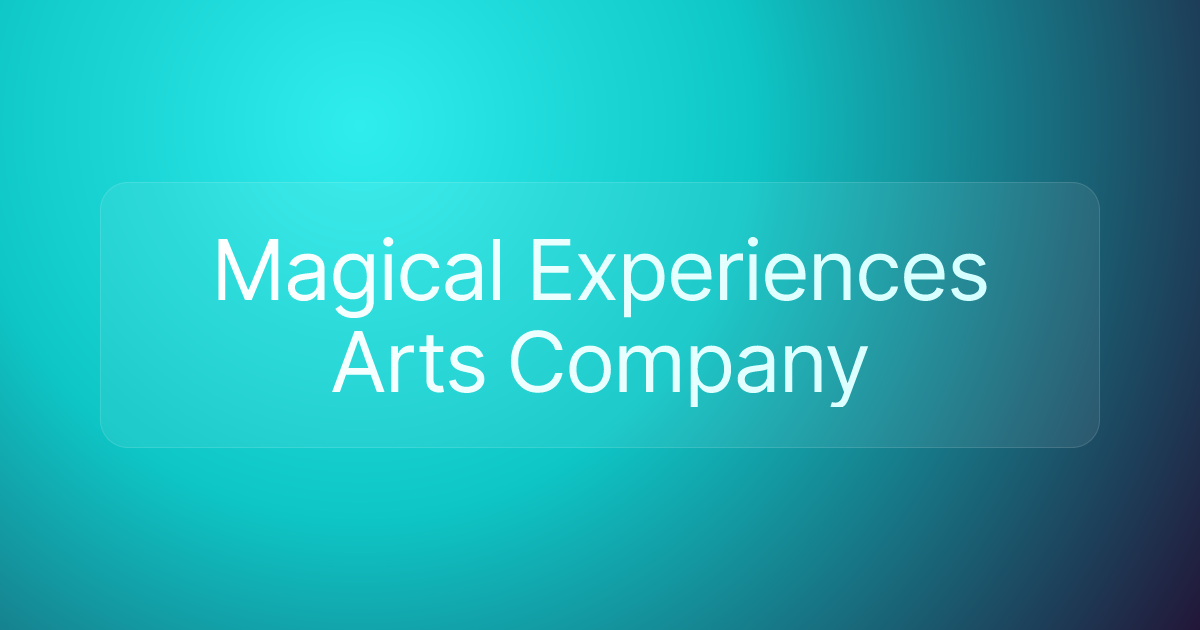 Magical Experiences Arts Company