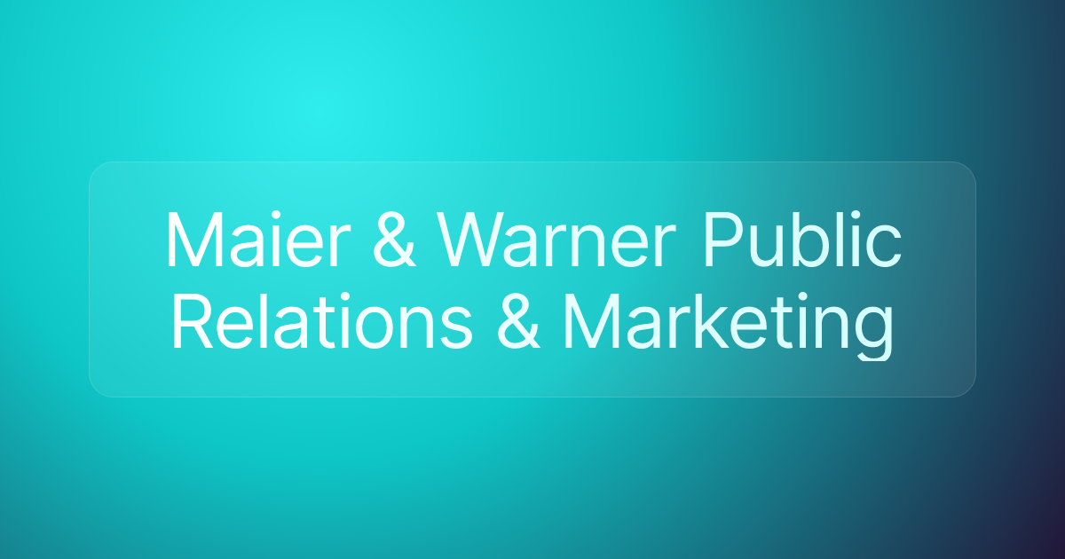 Maier & Warner Public Relations & Marketing