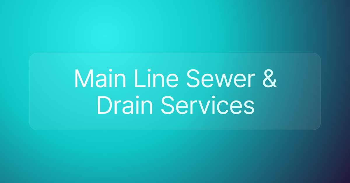 Main Line Sewer & Drain Services