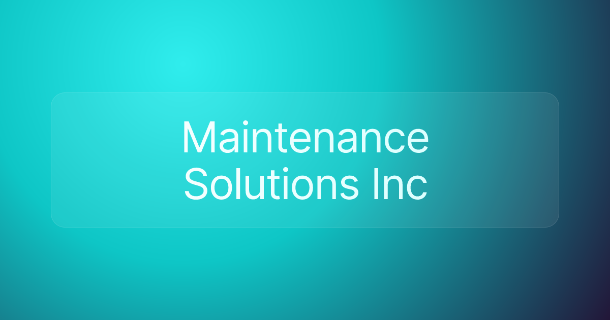 Maintenance Solutions Inc