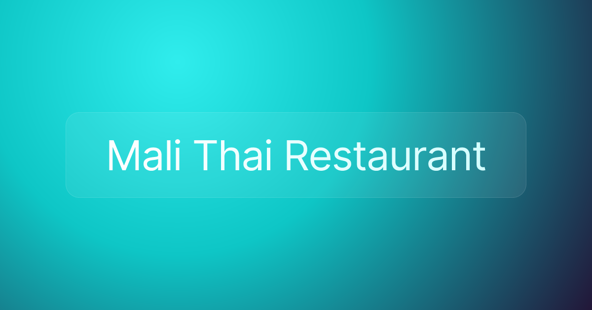 Mali Thai Restaurant