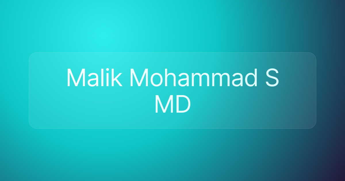 Malik Mohammad S MD