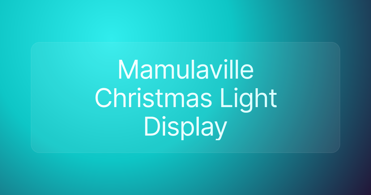 Mamulaville Christmas Light Display