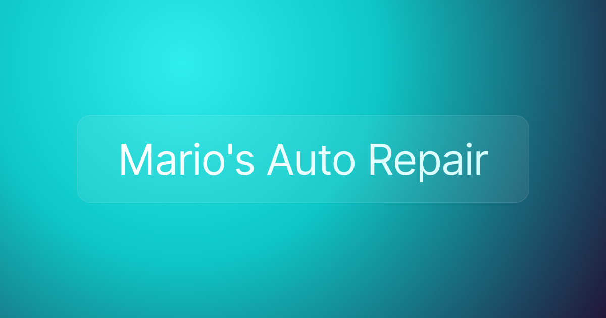 Mario's Auto Repair