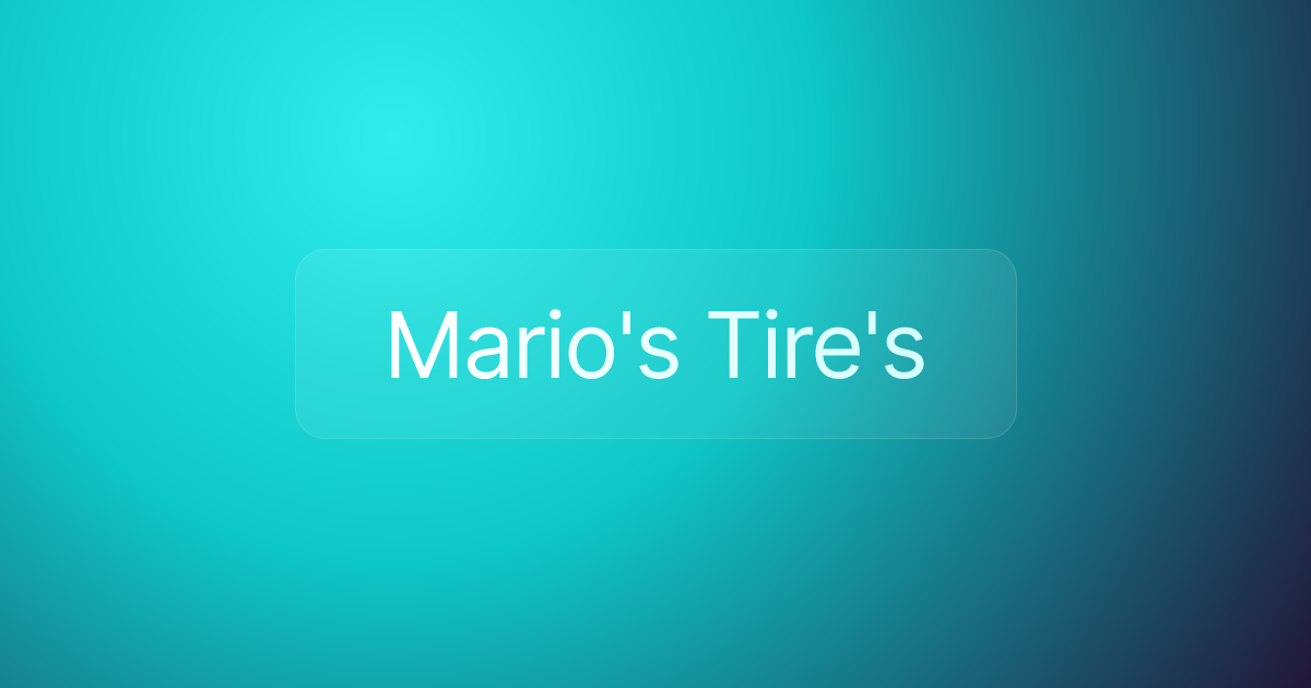 Mario's Tire's