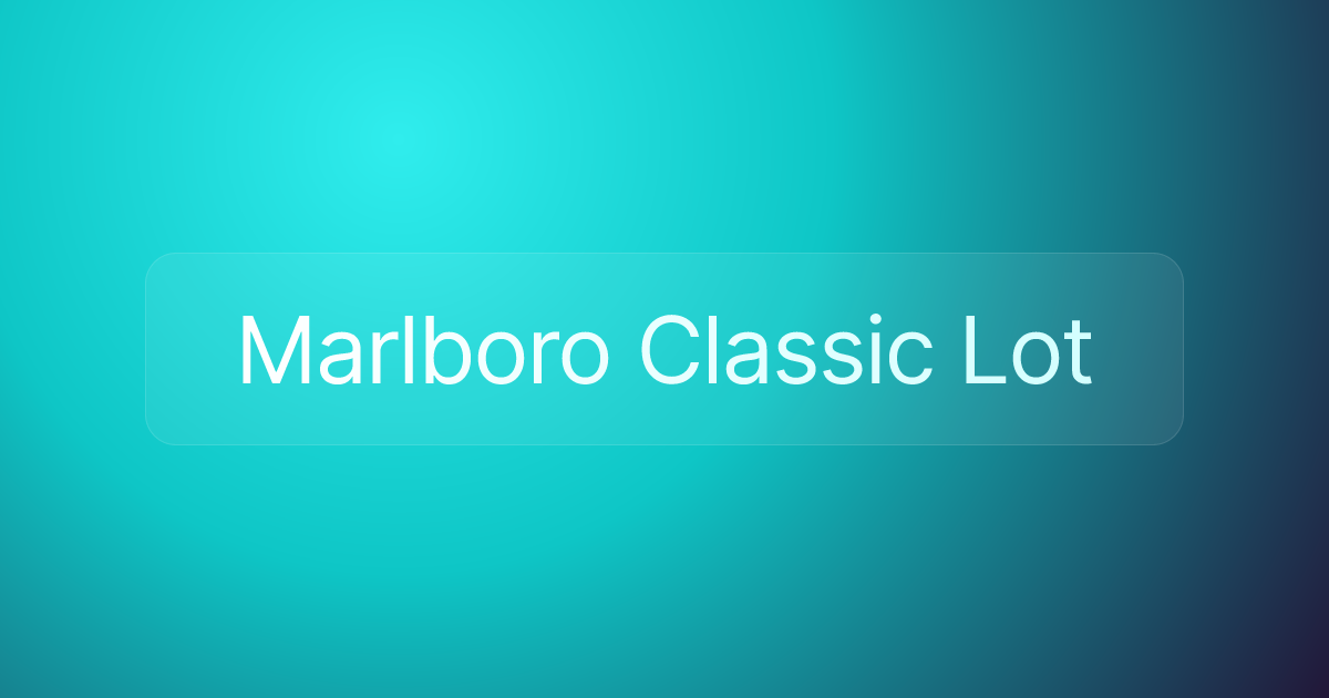 Marlboro Classic Lot