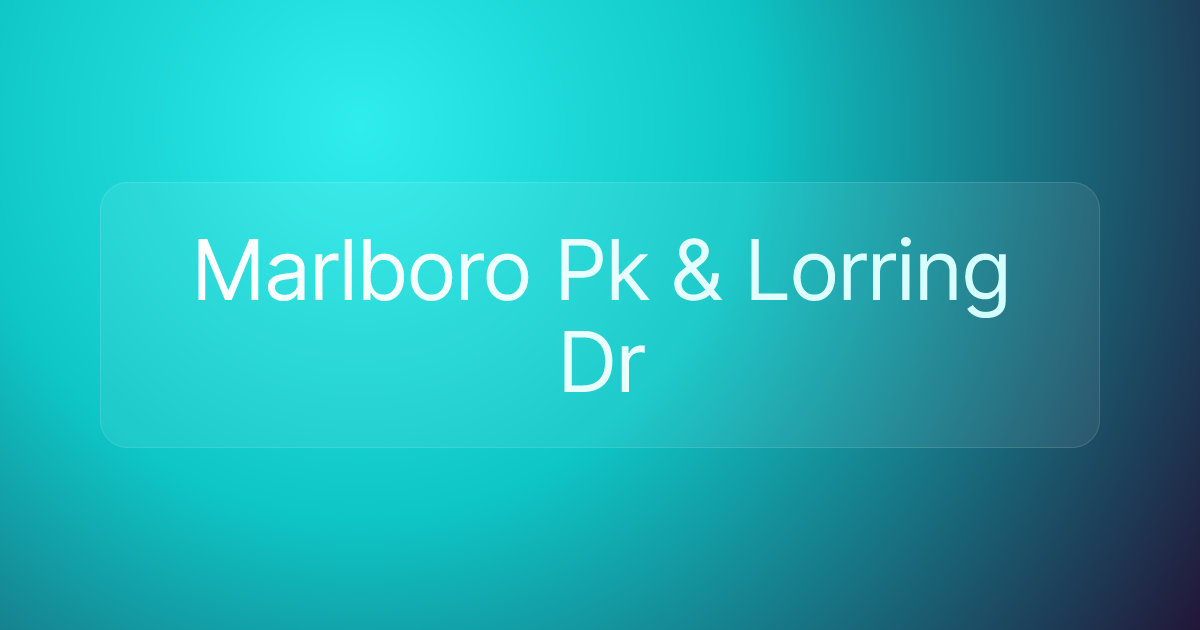 Marlboro Pk & Lorring Dr